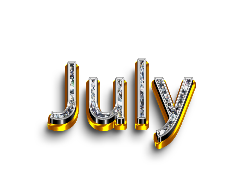 July png, July word png, word July png, July text png, July letters png, July word gold text typography PNG images png transparent background
